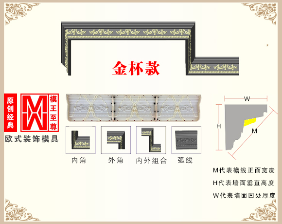 金杯檐线模具效果图
