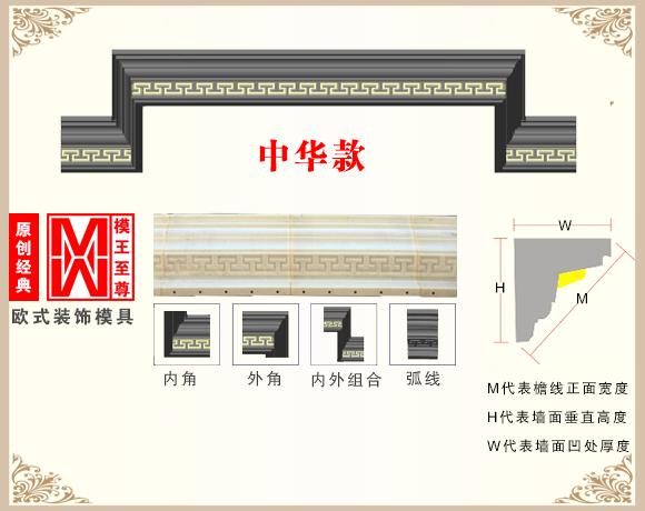 中华檐线模具效果图